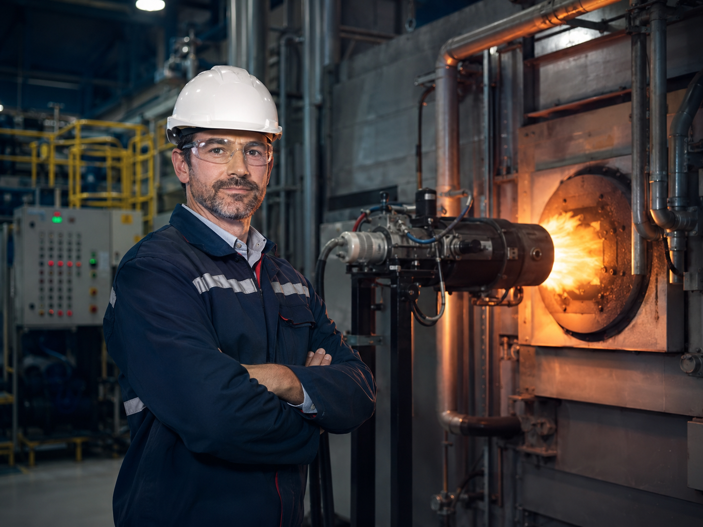 Engenheiro em ambiente industrial